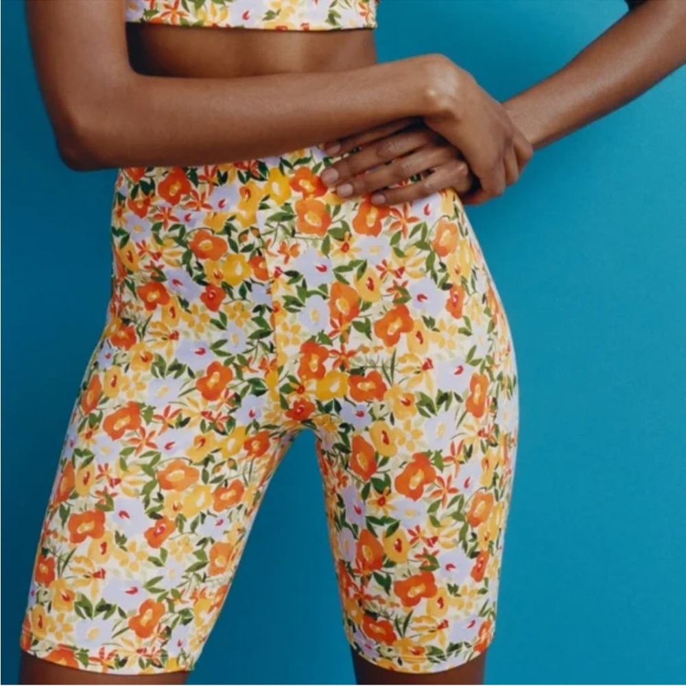 Zara Floral Print Bike cycling Shorts size M
